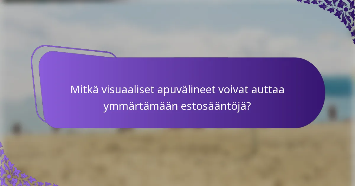 Mitkä visuaaliset apuvälineet voivat auttaa ymmärtämään estosääntöjä?